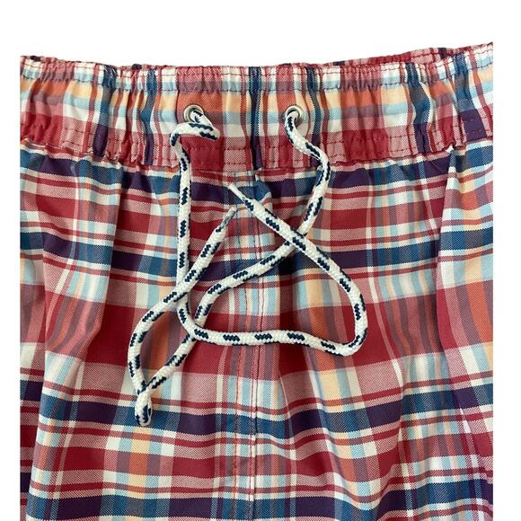 Brooks Brothers Preppy Toe Waist Plaid Mesh Lined Pockets Swim Trunks Size XL - Picture 4 of 7